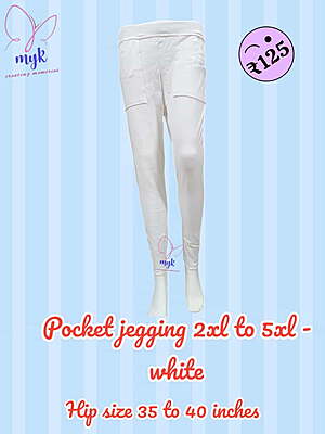 Plus Size Pocket Jegging White