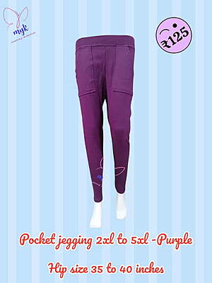 Plus Size Pocket Jegging Purple