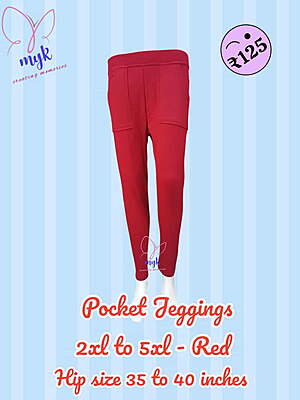 Plus Size Pocket Jegging Red